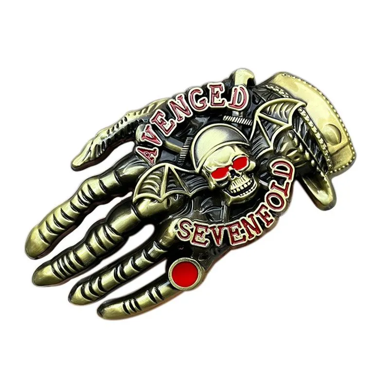 Fivela De Cinto Avenged Skull Hand Gothic Rock Style Alloy