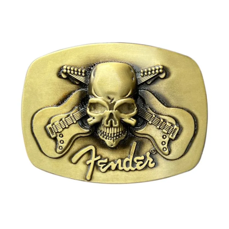 Cinto, Fivela, Caveira E Guitarra, Vintage, Estilo Ocidental, Liga