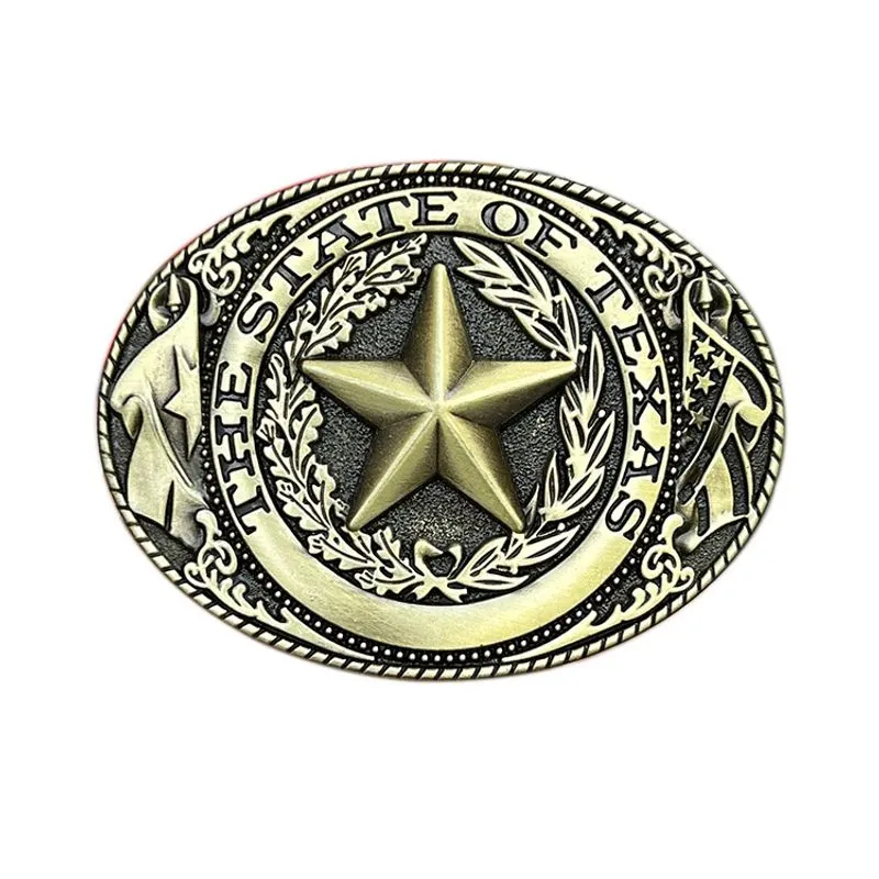 Fivela De Cinto Texas Star Vintage De Estilo Ocidental Para Homens