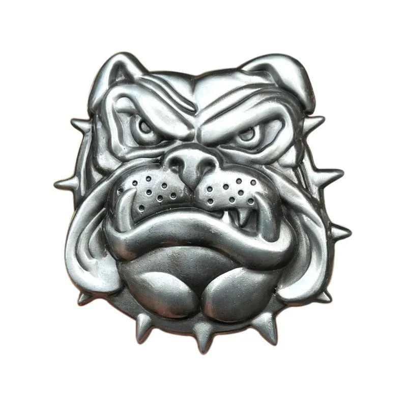 Fivela De Cinto Bulldog Head Spiked Metal Alloy Western Style