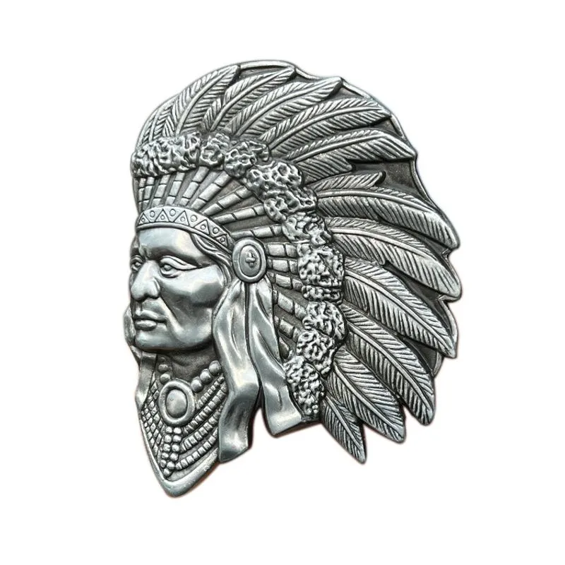 Fivela De Cinto Indian Chief Alloy Western Style Design