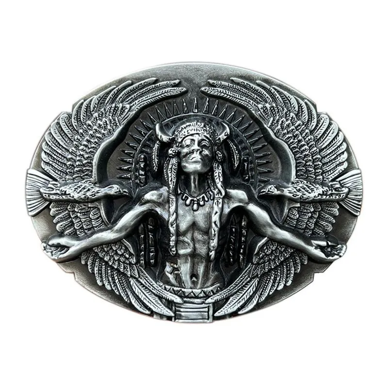 Fivela De Cinto Indian Chief Metal Alloy Design Native American