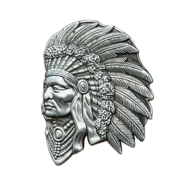 Fivela De Cinto Indian Chief Western Style Alloy 119g 8,3x11cm