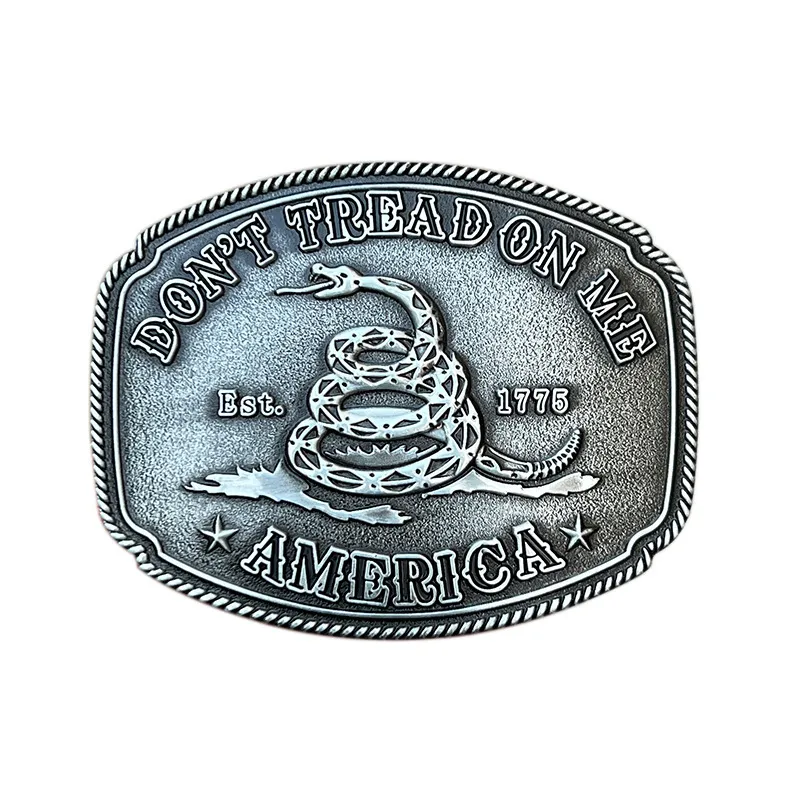 Fivela De Cinto Don't Tread On Me Alloy Coiled Snake Design
