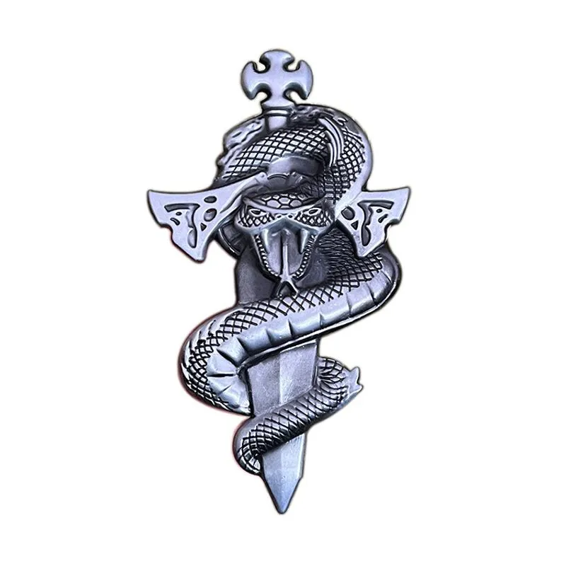 Fivela De Cinto Snake And Sword Alloy Western Style 72g