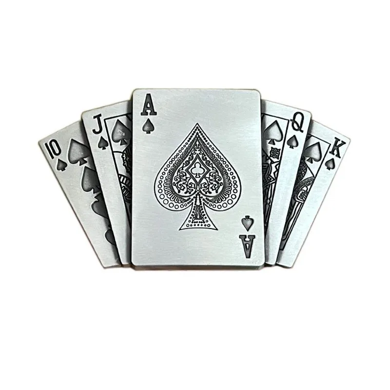 Design De Cartas De Baralho De Liga Metálica Com Fivela De Cinto Para Homens