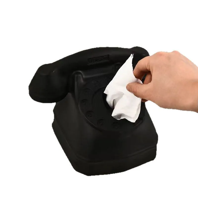 Capa De Lenços De Papel De Borracha Estilo Telefone Retrô 298g