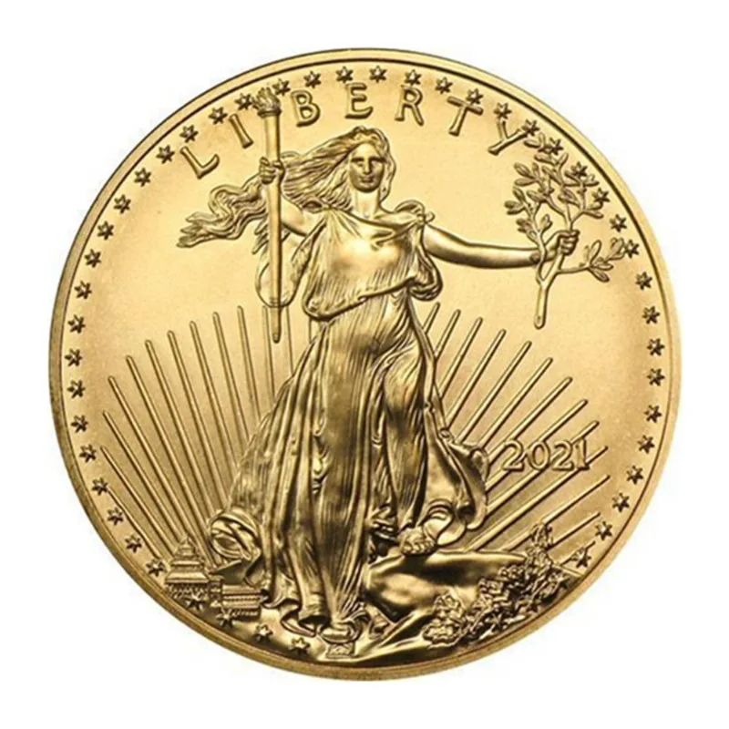 Moeda Comemorativa Libertys 2021 Ferro Banhado A Ouro 35g 4cm