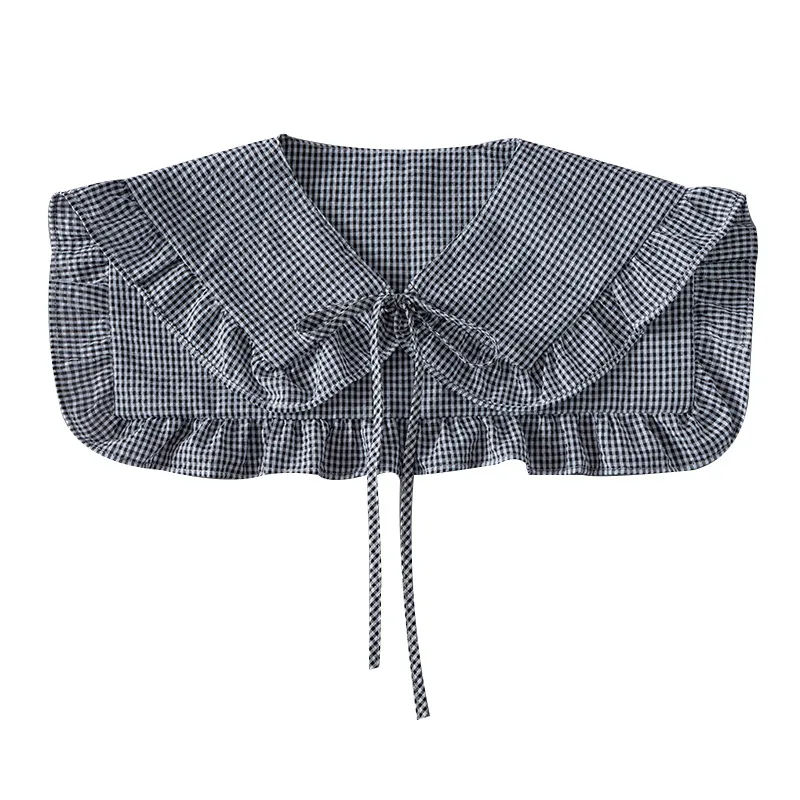Colar Removível Charming Gingham Plaid Para Mulheres