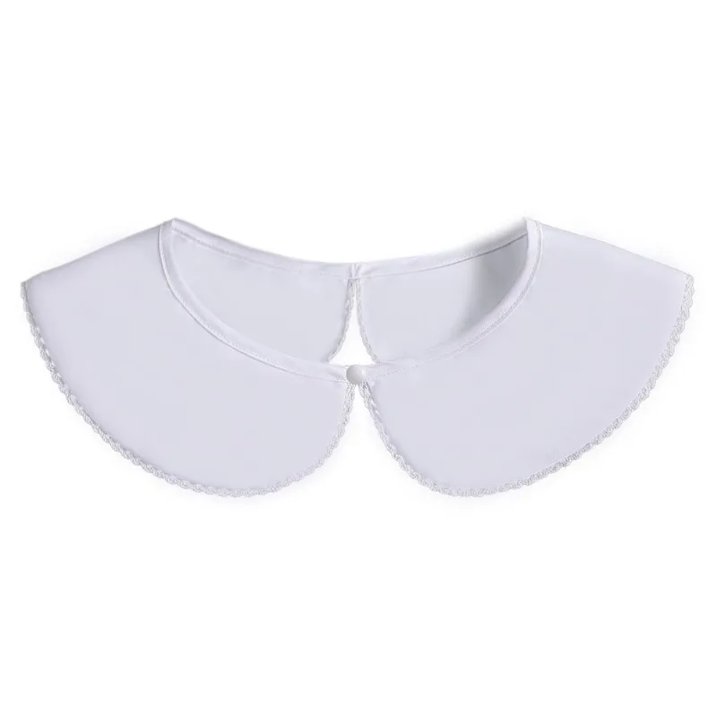 Colar Removível De Algodão Branco Para Mulheres Estilo Peter Pan