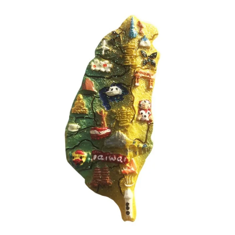 Fridge Magnet Taiwan Scenic 3d Map Resin Travel Souvenir