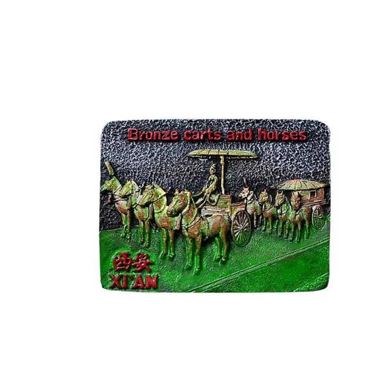 Ímã De Geladeira Xi'an Bronze Carts And Horses 3d Resin Decora