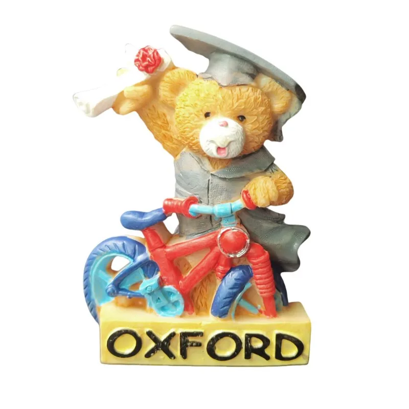 Ímã De Geladeira Oxford University Bear Graduation 3d Resin