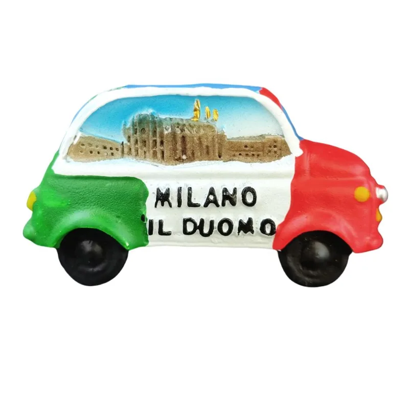 Design De Carro Em Miniatura 3d Com Ímã De Geladeira Milano Duomo Resin
