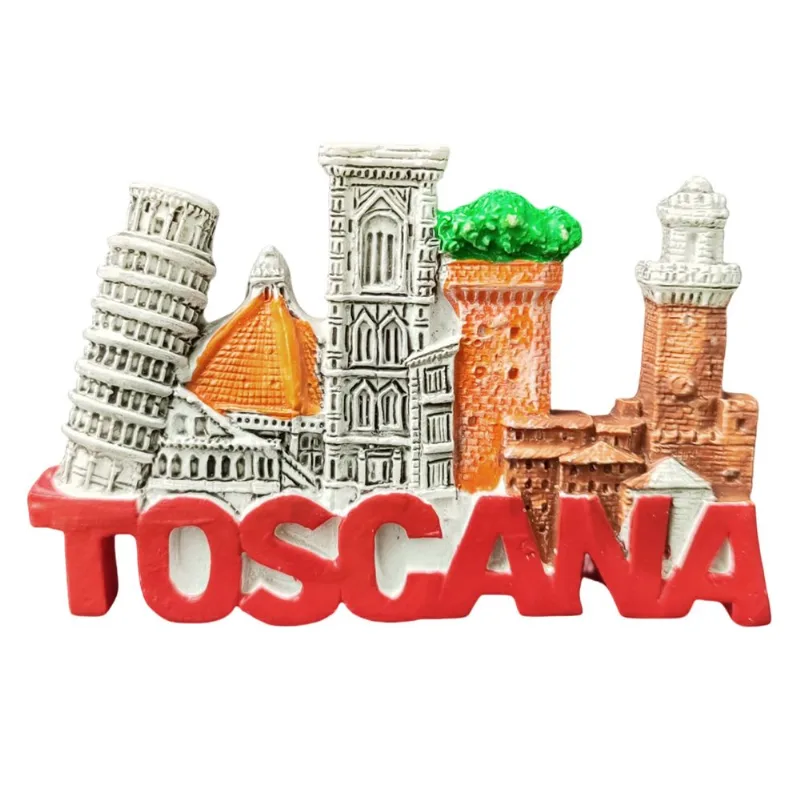 Lembrança De Resina 3d Fridge Magnet Tuscany Com Marcos Icônicos