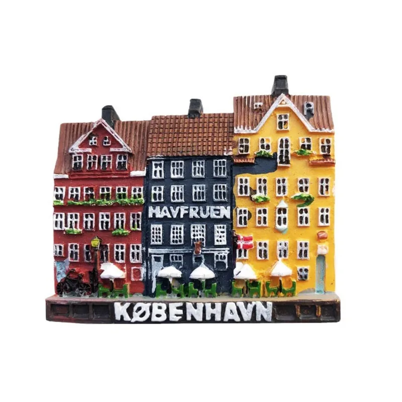 Ímã De Geladeira Copenhague, Dinamarca, Canal View, Resina 3d