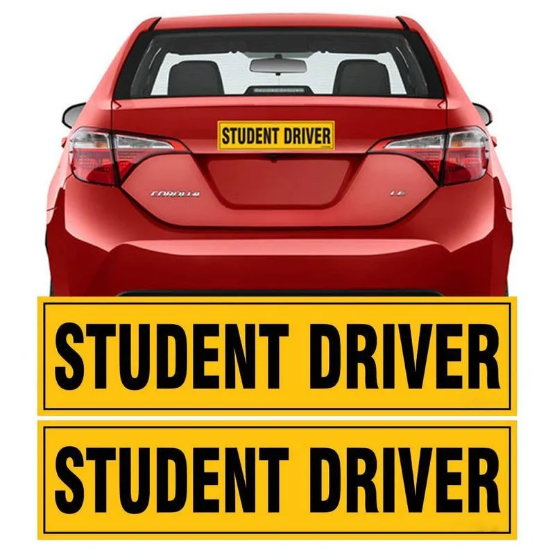 Adesivo De Carro Student Driver, Decalque De Vinil Autoadesivo, 6 Unidades