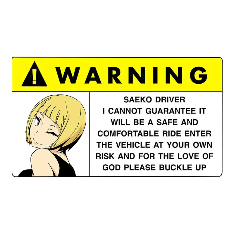 Adesivo De Segurança Saeko Driver Warning Com Tema De Anime, 10 Unidades/lote