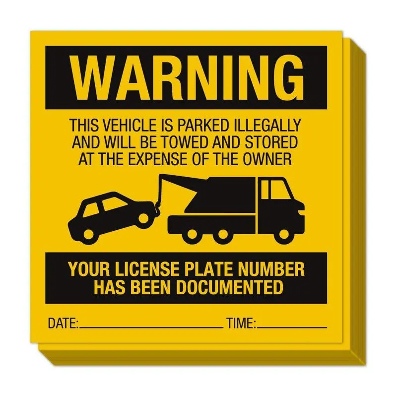 Adesivo De Aviso De Estacionamento Ilegal, 50 Unidades De Pvc Autoadesivo