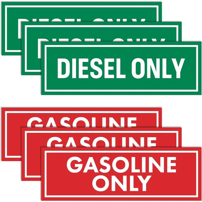 Adesivos De Advertência: Somente Diesel E Somente Gasolina, 30 Unidades