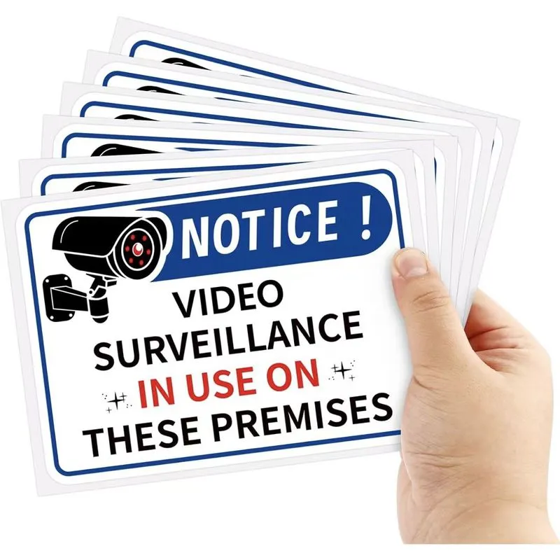 Adesivo De Advertência De Vigilância 12 Unidades/lote De Pvc 18x13cm