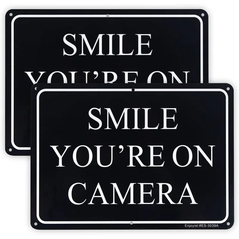 Sinal De Aviso: Sorria, Você Está No Camera Surveillance Pvcclear