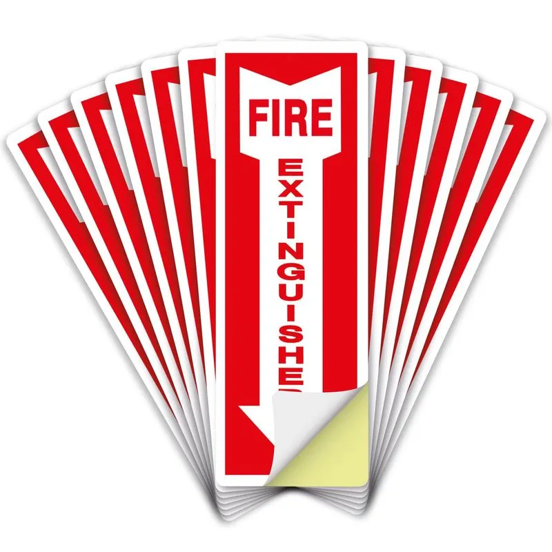 Adesivos De Aviso De Extintor De Incêndio, 20 Unidades, Autoadesivos