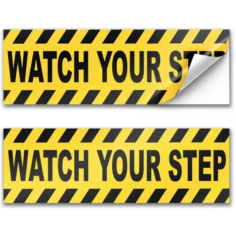 Adesivo De Aviso: Step Hazard Sign, 10 Unidades/lote, Autoadesivo