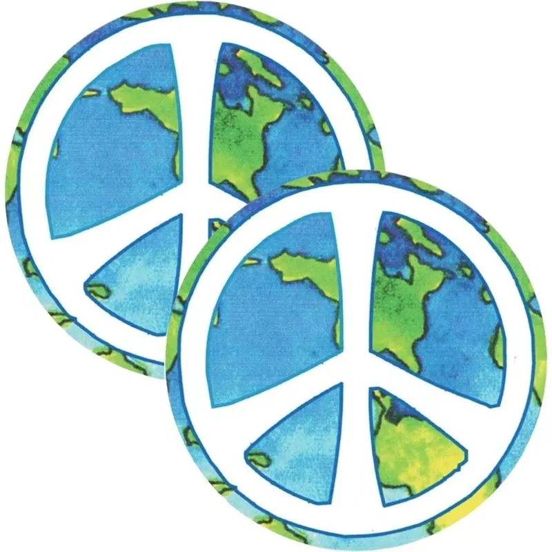Adesivo De Vinil Earth Peace Sign Para Carro E Caminhão (2 Unidades)