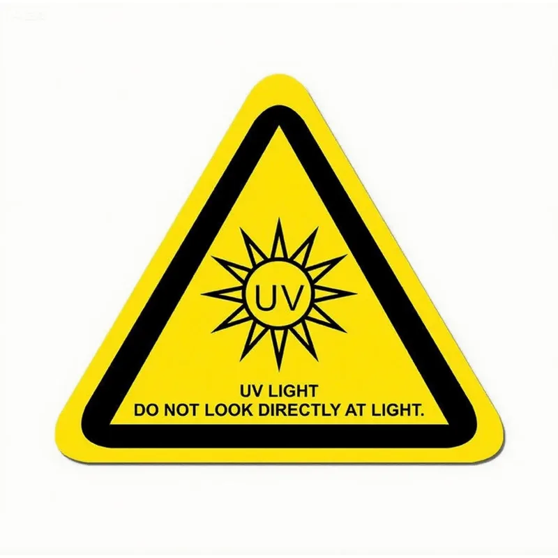 Decalque De Vinil Autoadesivo Com Sinal De Aviso De Luz Uv 10x10cm