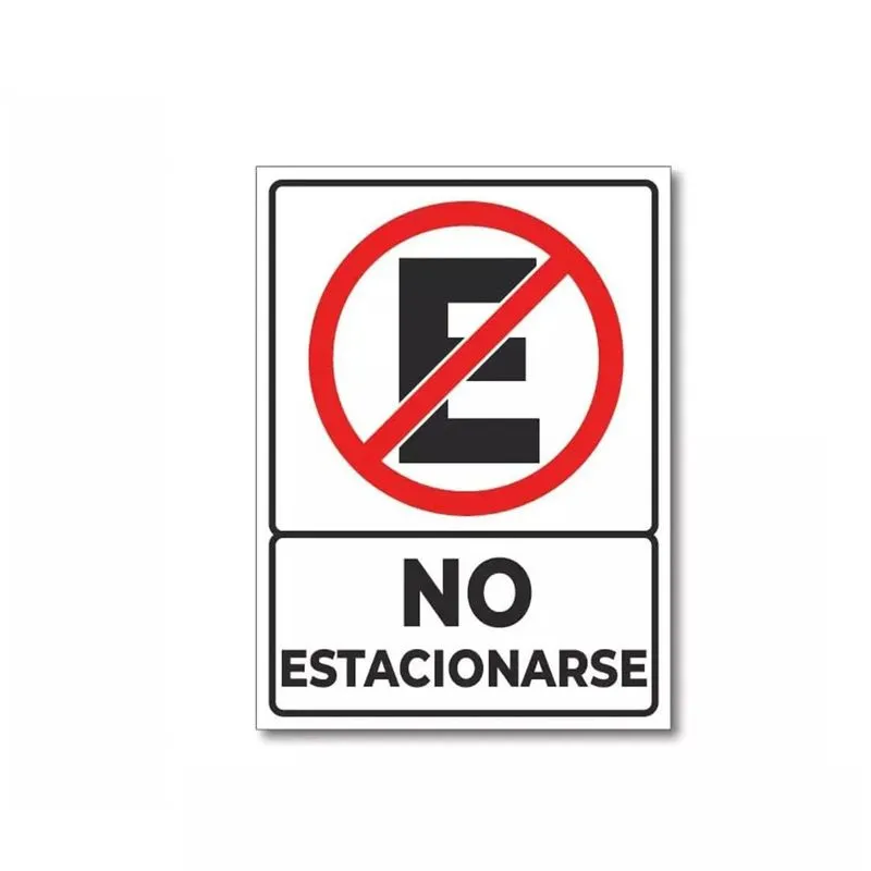 Sem Placa De Estacionamento Pvc 20x28cm Bilíngue Inglês/espanhol