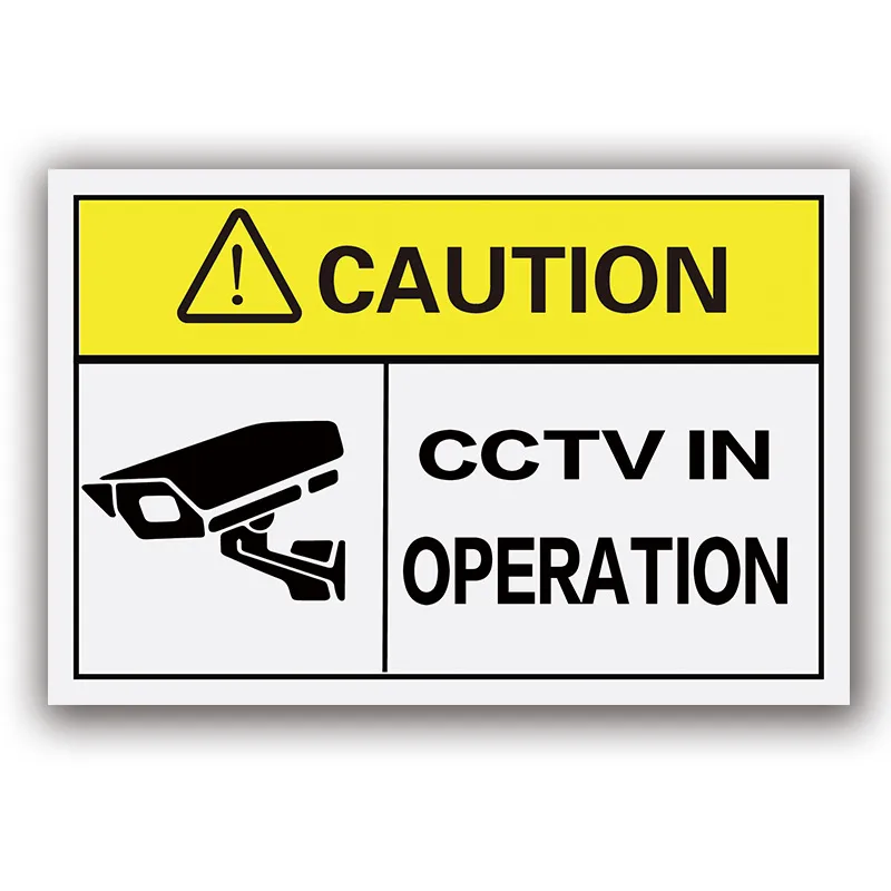 Adesivo De Sinal De Aviso Cctv Em Operação 10 Unidades/lote