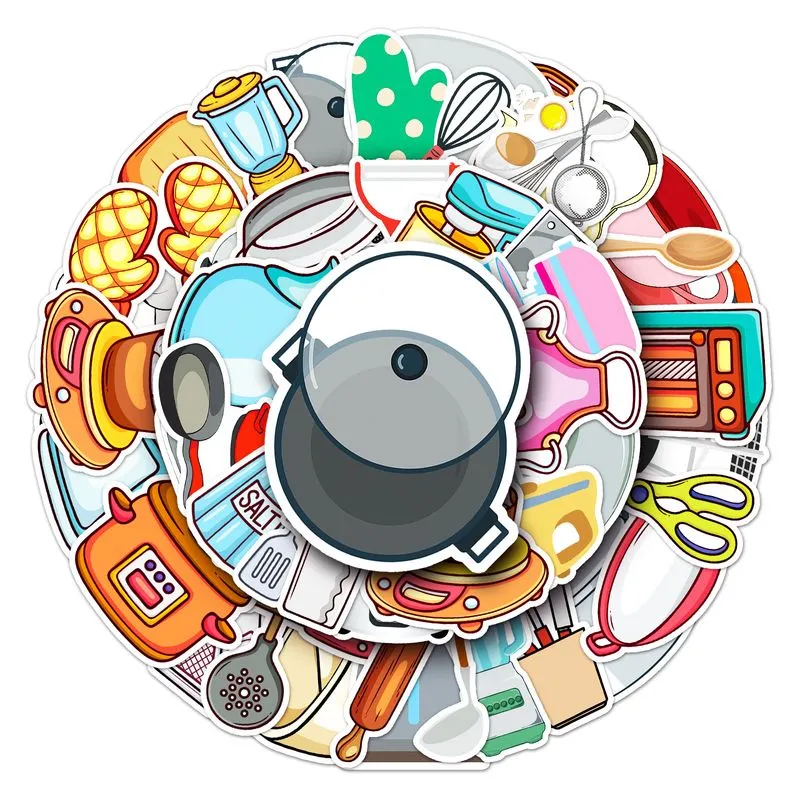 Adesivos, Suprimentos De Cozinha, Vinil Impermeável, 50 Unidades/lote