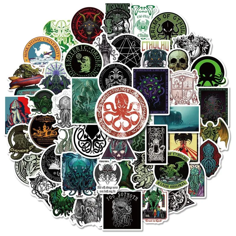Adesivos Skull Horror Thriller Em Vinil Impermeável, 50 Unidades