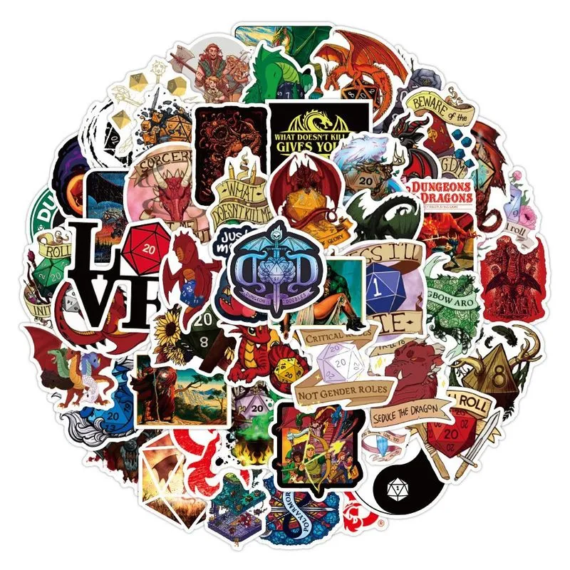 Pacote De Adesivos Dungeons And Dragons Anime Em Pvc Impermeável