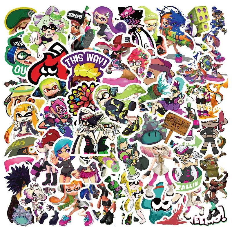 Pacote De Adesivos Spla-toons Anime Waterproof Vinil 50 Unidades