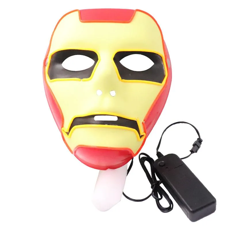 Máscara Iron Man Full Face Luminous Halloween Cosplay