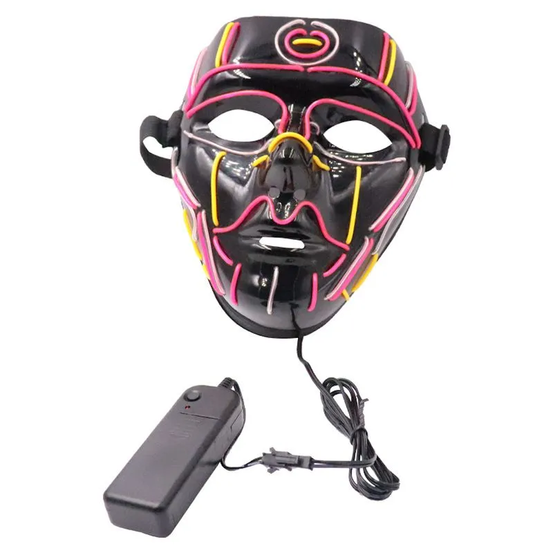 Máscara De Festa Led Full Face Luminous Cosplay Costume Props