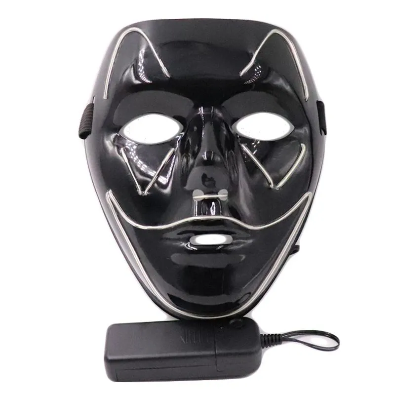 Máscara Bat Smile Hiphop Para Rosto Inteiro Led Luminous Cosplay Co