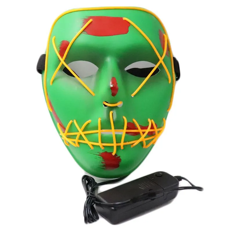 Máscara Purga Traje De Cosplay Luminoso Led De Rosto Inteiro Assustador