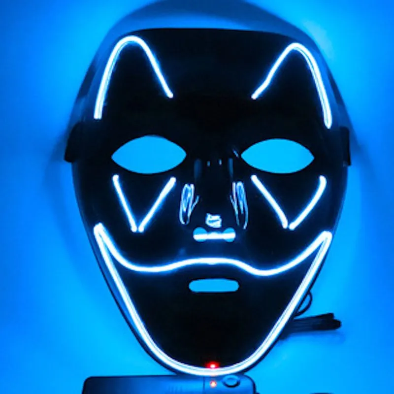 Mask Black Party Full Face Luminous Cosplay Traje De Cosplay Luminoso
