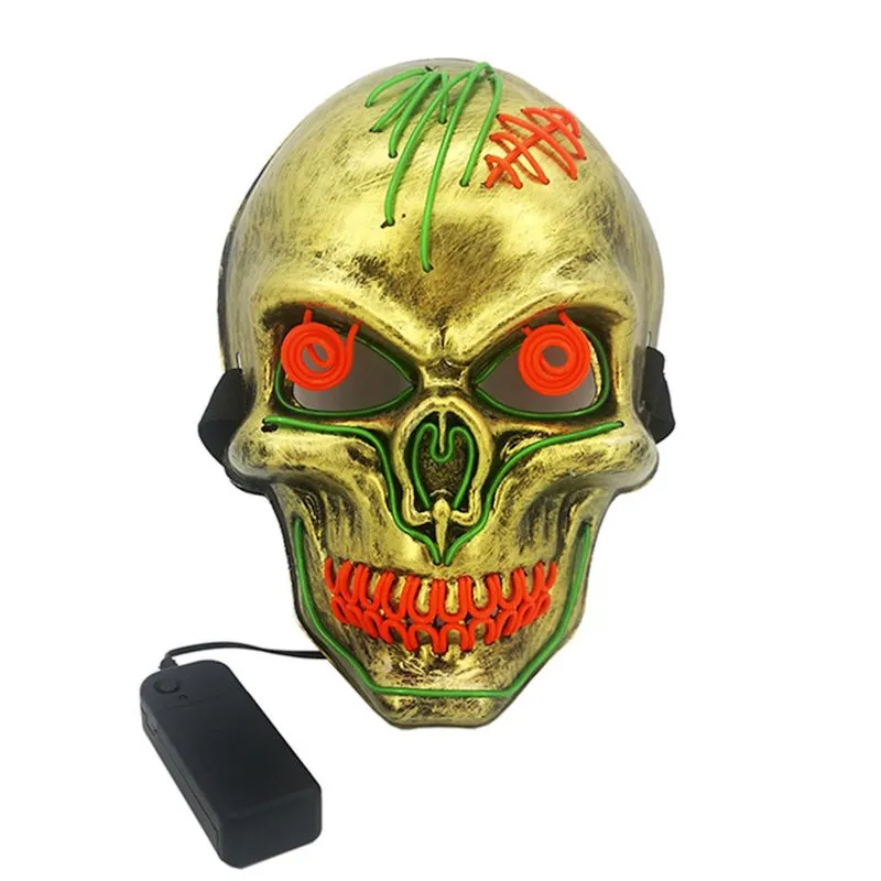 Máscara Led Skeleton Scary Luminous Pvc Cosplay Costume Pr