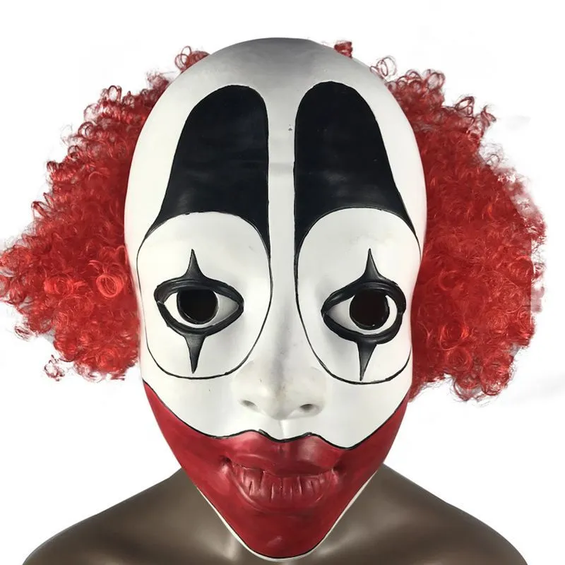 Chapéu De Palhaço, Máscara Facial Completa De Látex, Traje De Cosplay De Boca Grande