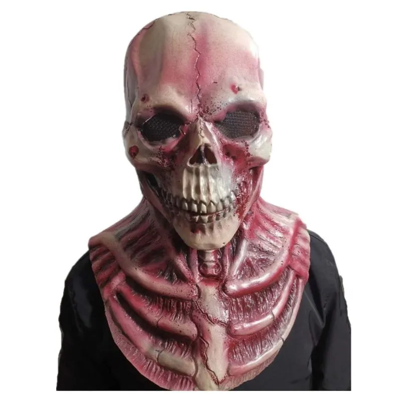 Máscara Bloody Skeleton Latex Face Cosplay Costume Pr