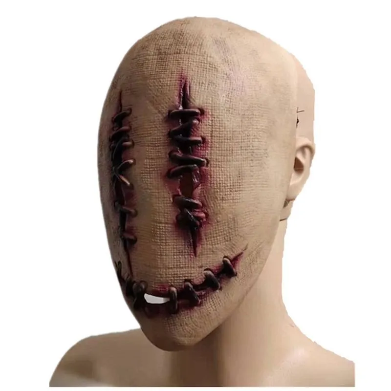 Máscara Facial Smile Ghost Sack Latex Full Face Party Cosplay