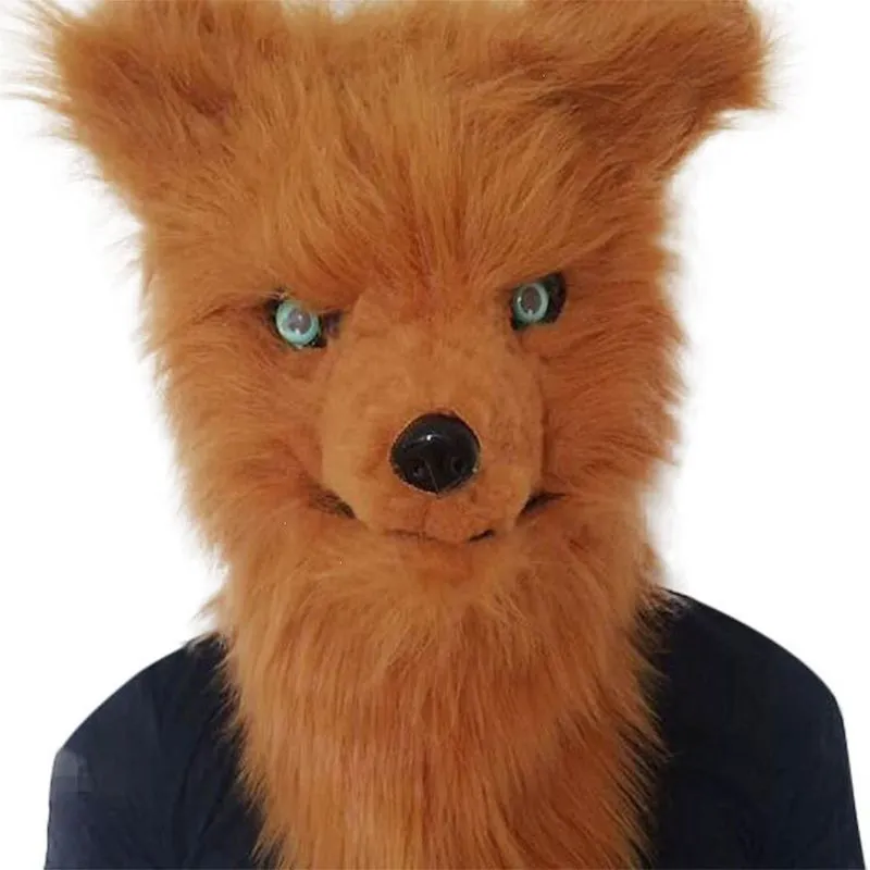 Mask Plush Fox Headger Mouth, Traje De Cosplay De Plástico Móvel