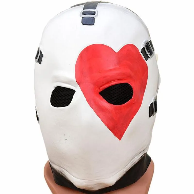 Mask Pocker Heart Headgear Latex Full Face Para Festas E Cosplay