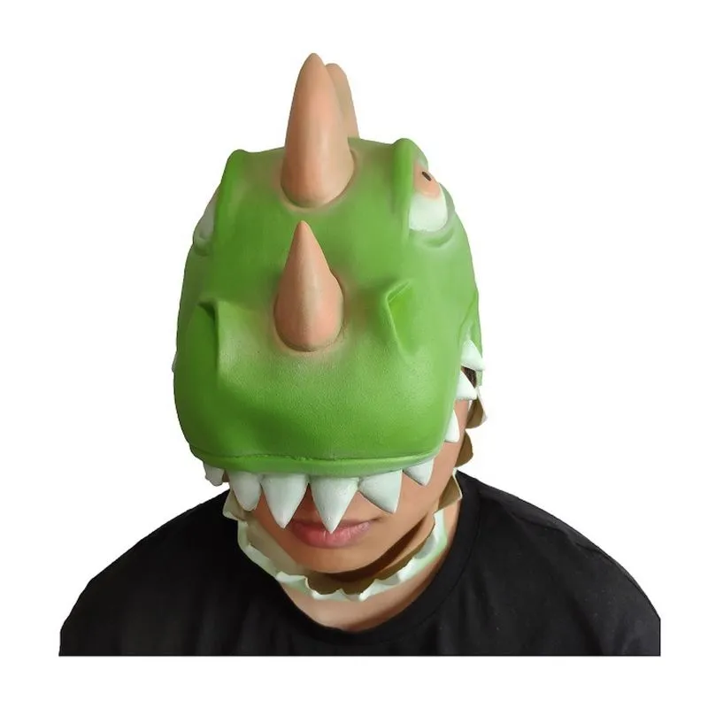 Máscara Dinasour Headgear, Látex, Rosto Inteiro, Cosplay, Adereços