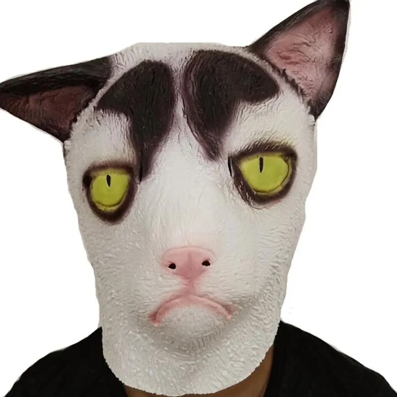 Máscara Facial Completa Garfields Headgear Cat Latex Para Cosplay De Festa