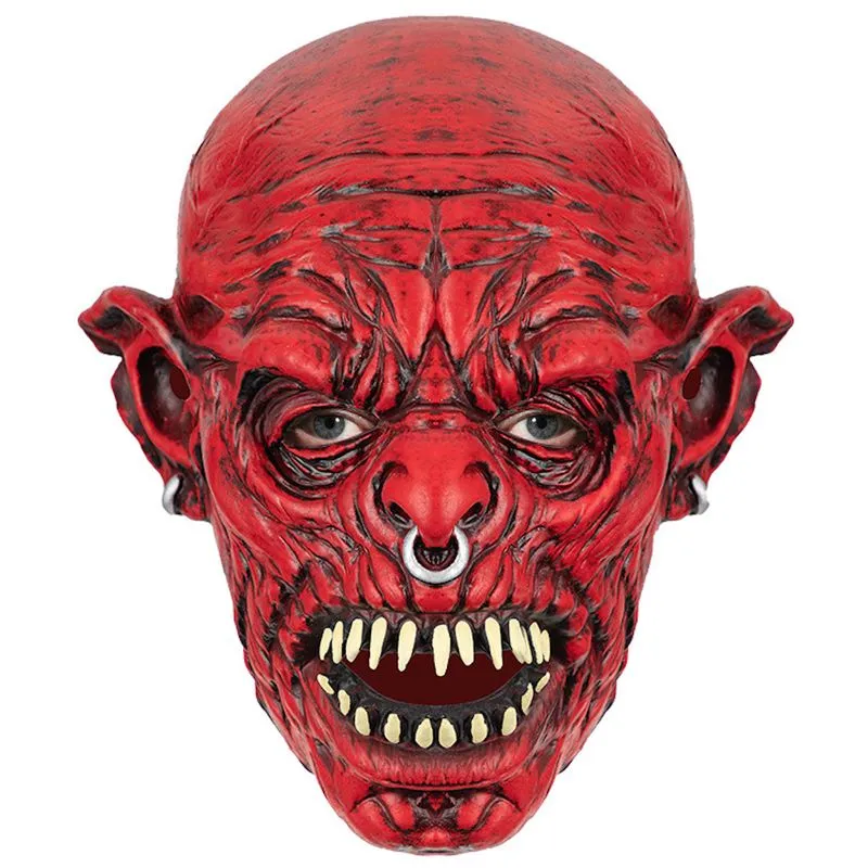 Capacete De Látex Mask Halloween Red Devil Para Bar Dance T
